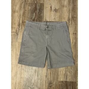 Roundtree & Yorke Chino Shorts Gray Flat Front Button Pockets Solid Men